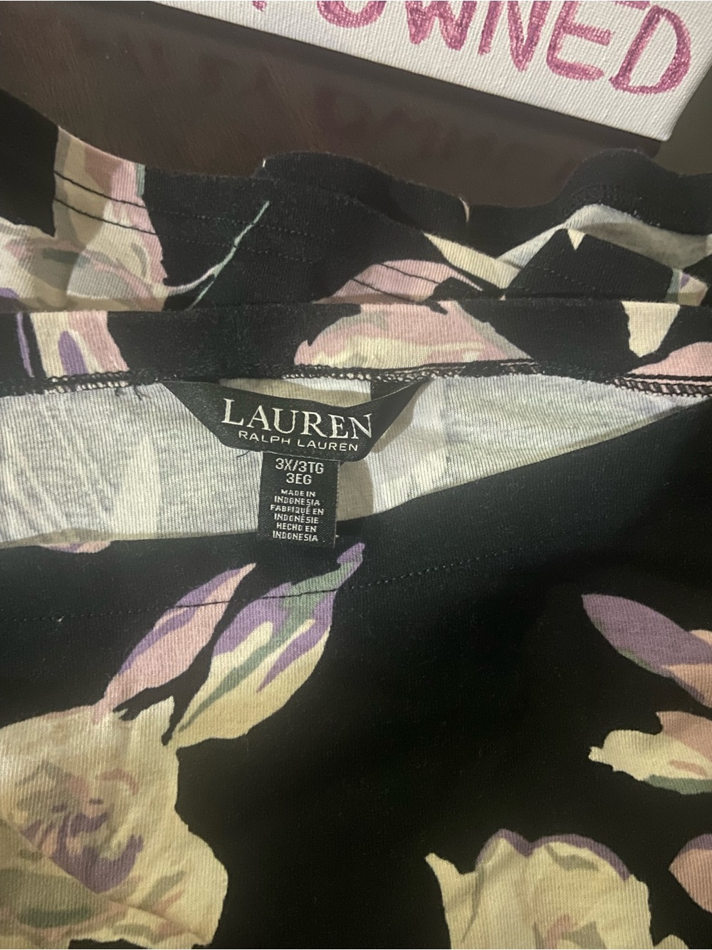 Lauren Ralph Lauren Black Floral Midi Skirt with Pink & Cream Blooms